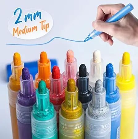 Acrylic Paint Marker Pens Set of 12 Colors