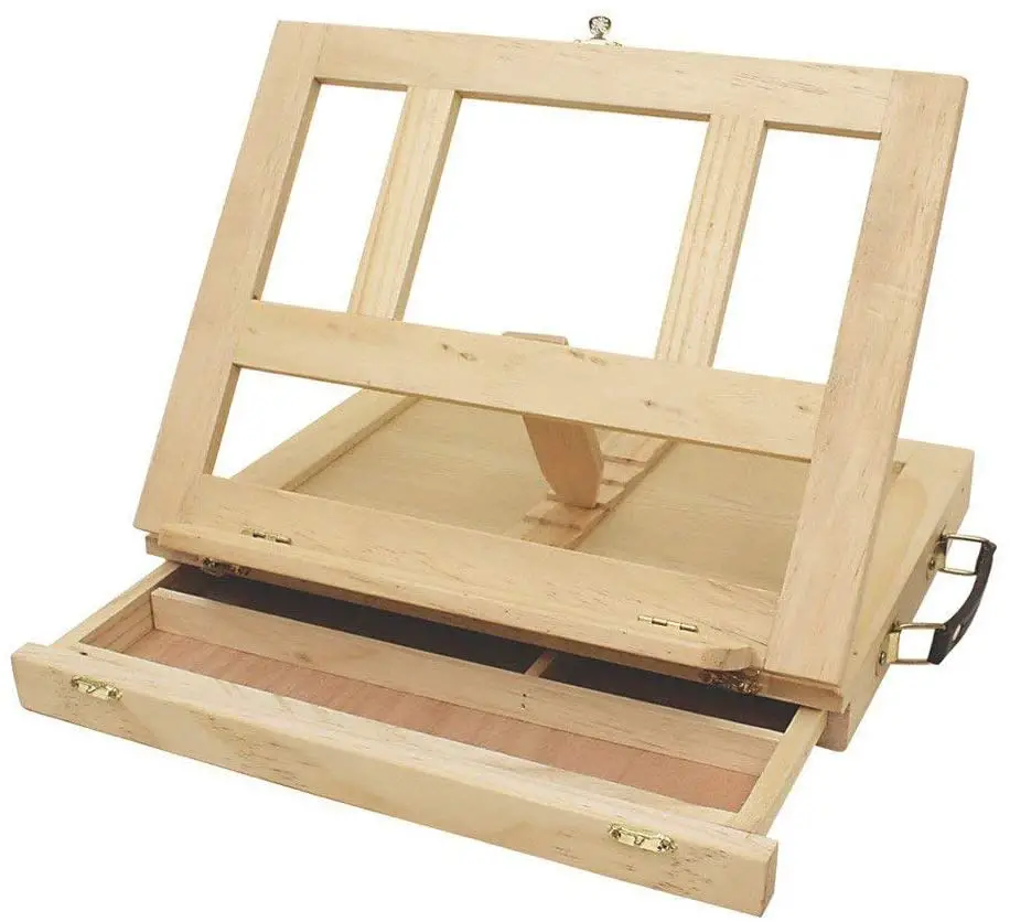 Art Alternatives Marquis Artists Adjustable Desk Box Easel, Natural