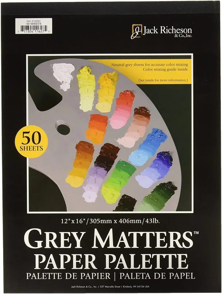 Jack Richeson Grey Matters Paper Palette, 12 by 16-Inch, 50 Sheets
