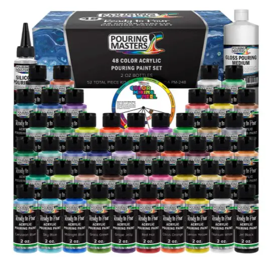 Pouring Masters 48 Color Ready to Pour Acrylic Pouring Paint Set