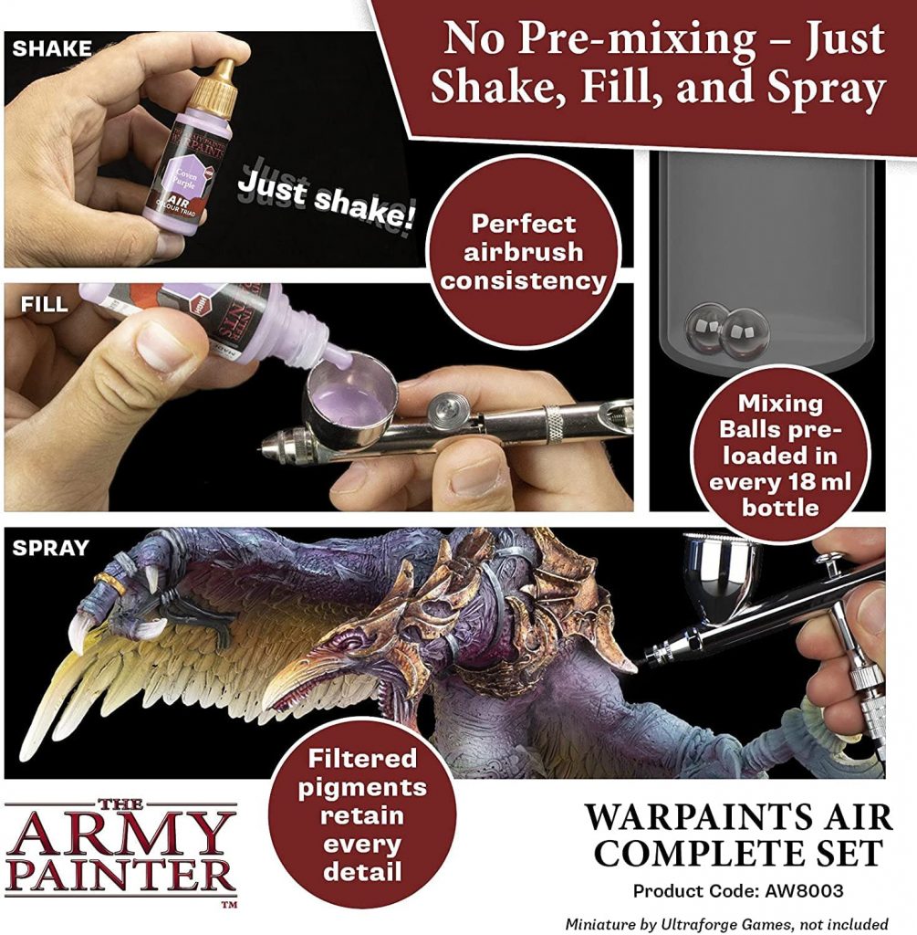 The Army Painter - Warpaints Airbrush Complete Paint Set & Airbrush Paint Thinner Bundle