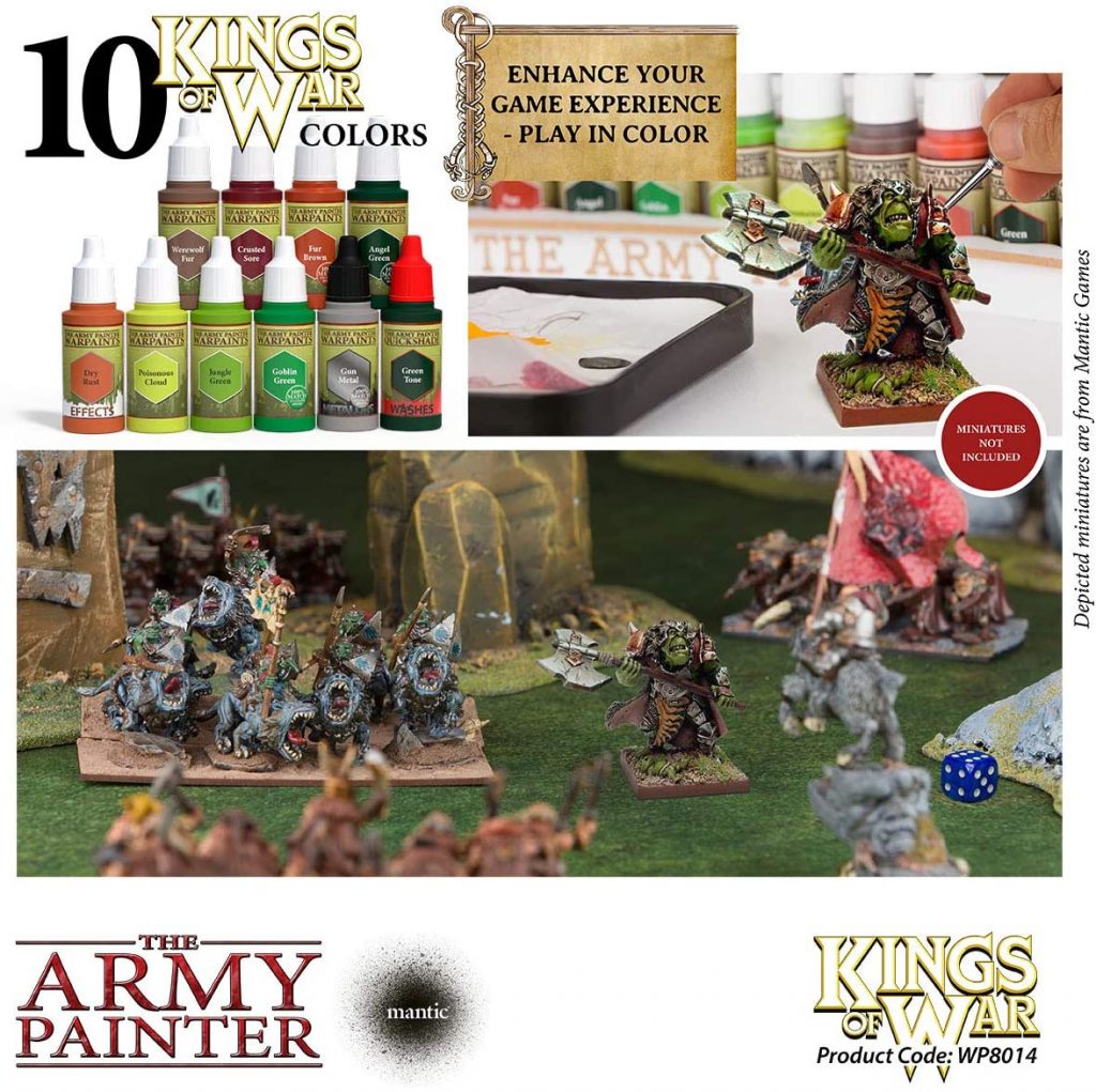  The Army Painter Kings of War Greenskins Miniatures Paint Set 