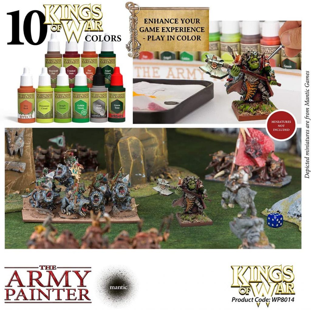 The Army Painter Kings of War Greenskins Miniatures Paint Set