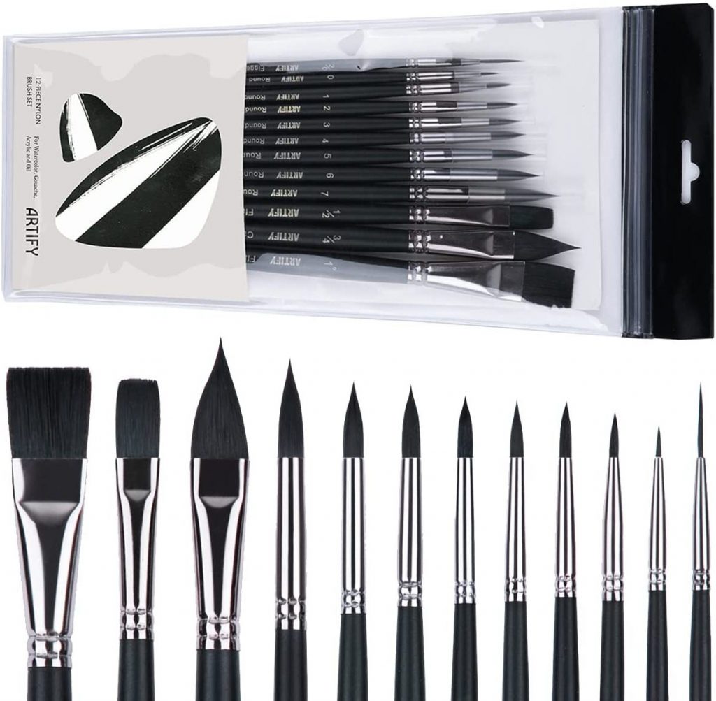 ARTIFY 12 PCS Watercolor Paint Brushes