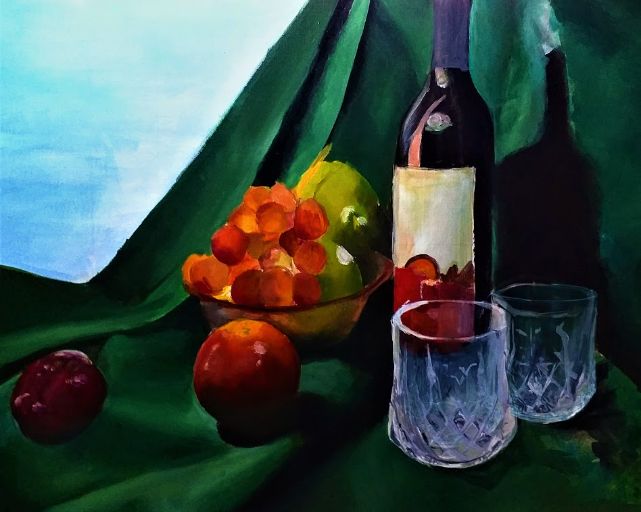 Painting Still LIfe. Still Life with Fruits by Onessa Evana