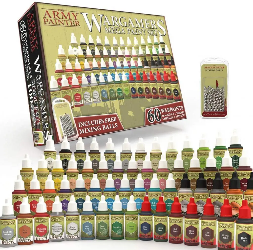 The Army Painter Miniature Painting Kit with 100 Rustproof Mixing Balls Model Paint Set with 60 Nontoxic Acrylic Paints