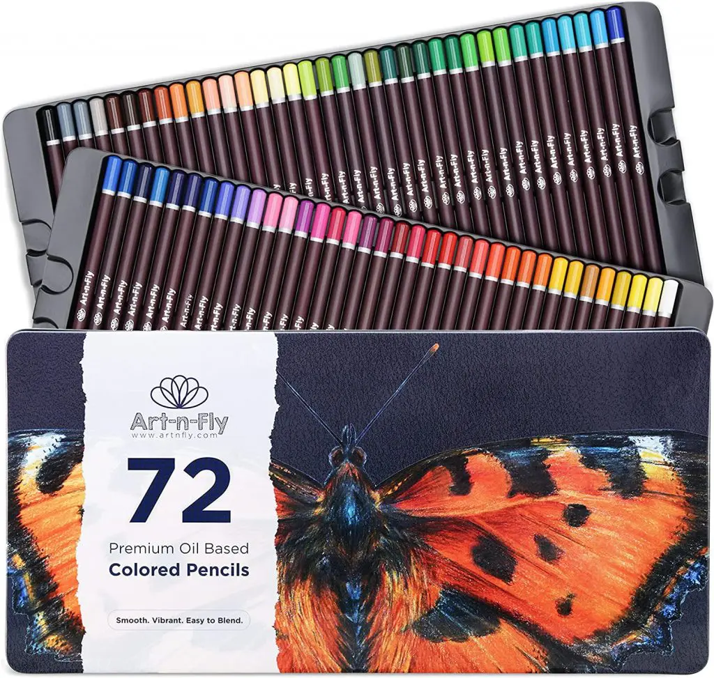 72 Professional Oil Based Colored Pencils for Artists