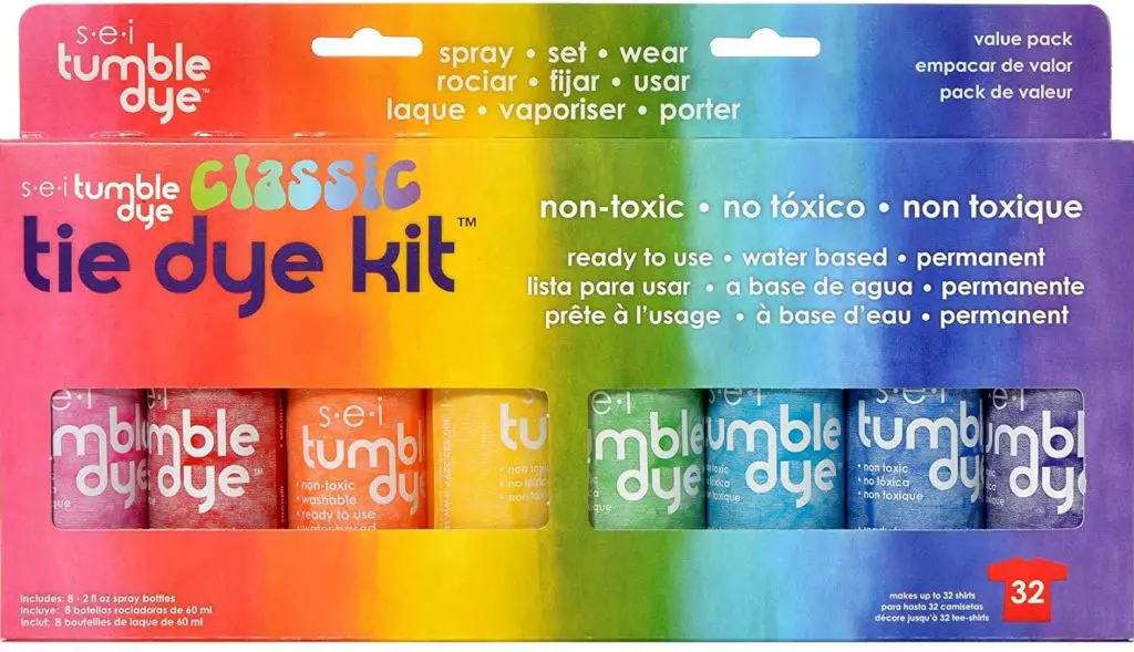 S.E.I. Classic Tie-Dye Kit, Fabric Spray Dye, 8 Colors