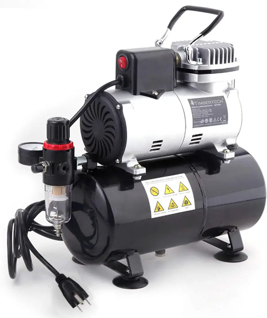 Timbertech Upgraded Airbrush Single-Piston Oil-free Mini Compressor