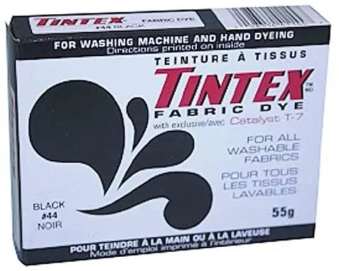 TINTEX Lot of 1 Brand Black Fabric Dye 44