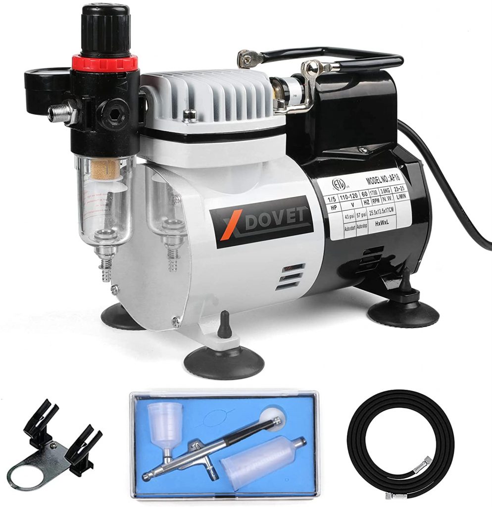 XDovet Airbrush Dual Fan Air Storage Tank Compressor System Kit