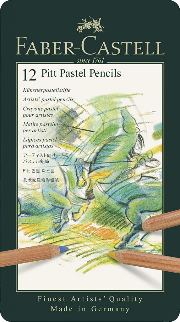Faber-Castel FC112112 Pitt Pastel Pencils in A Metal Tin (12 Pack), Assorted