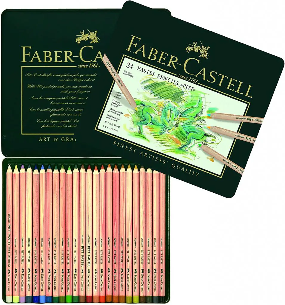 Faber-Castel FC112124 Pitt Pastel Pencils in A Metal Tin