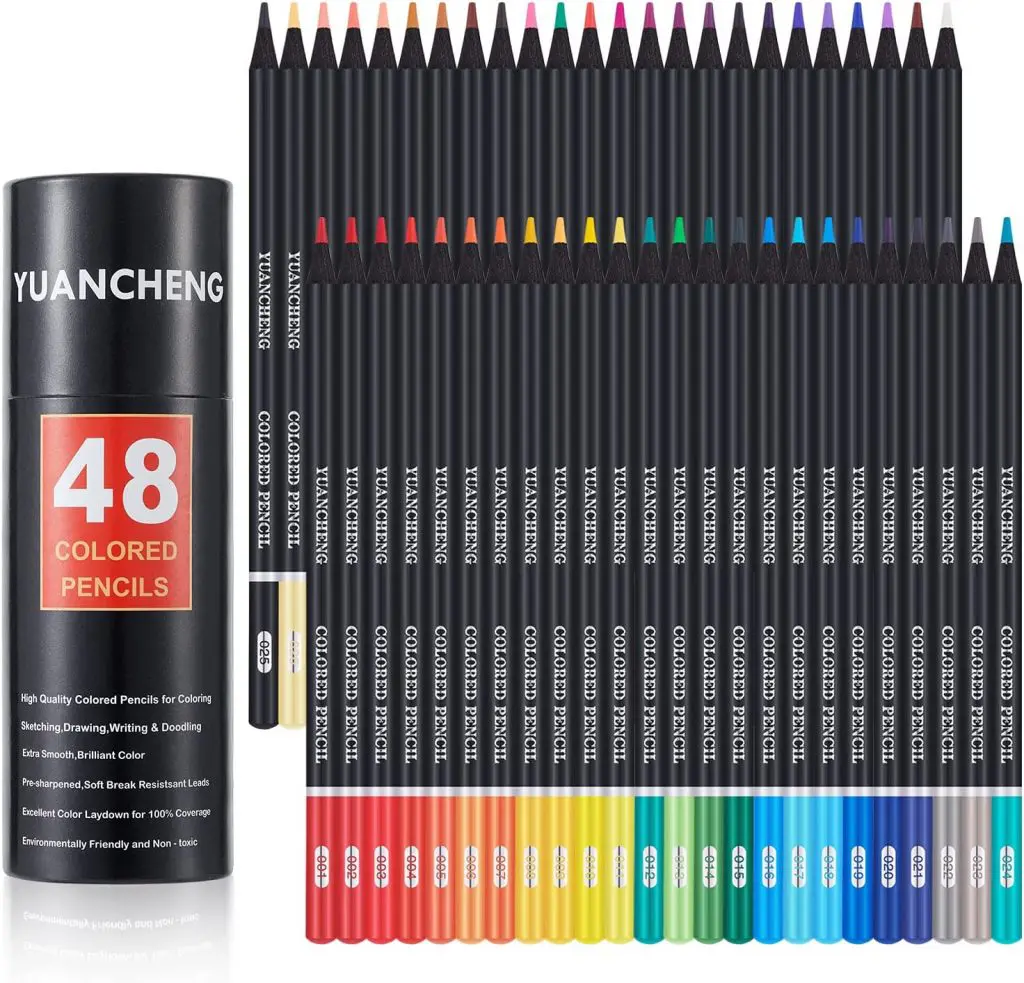 48-Color Colored Pencils for Adult Coloring Books