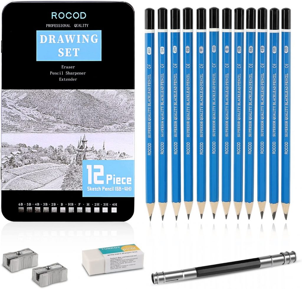Profession sketch pencils 6B to 4H