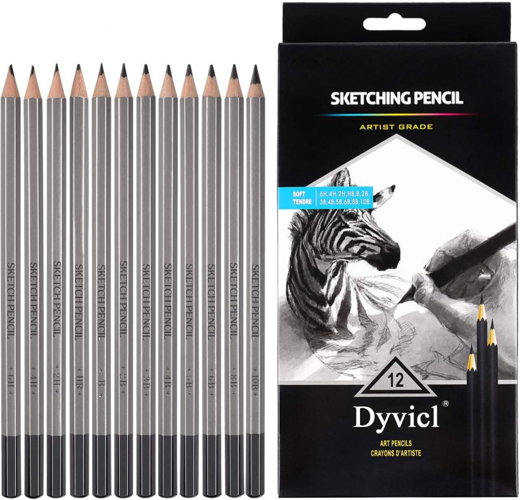 5. Dyvicl Professional Drawing Sketching Pencil Set