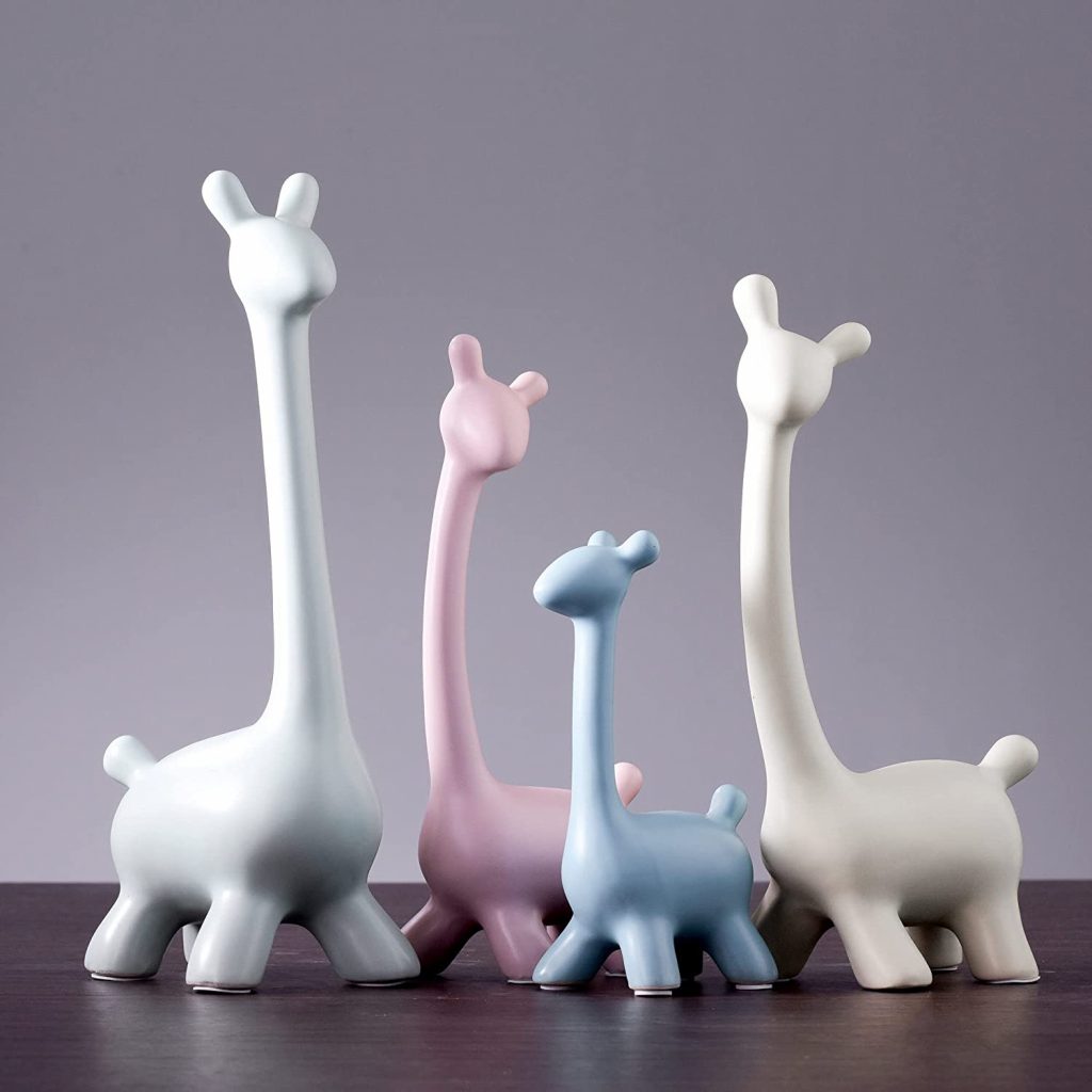 MAYIAHO Ceramics Giraffe Statues for Home Decor