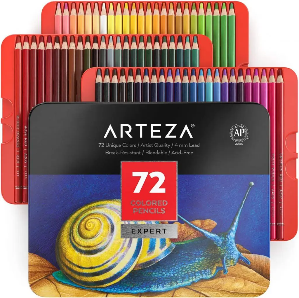 Arteza Colored Pencils, Professional Set of 72 Colors