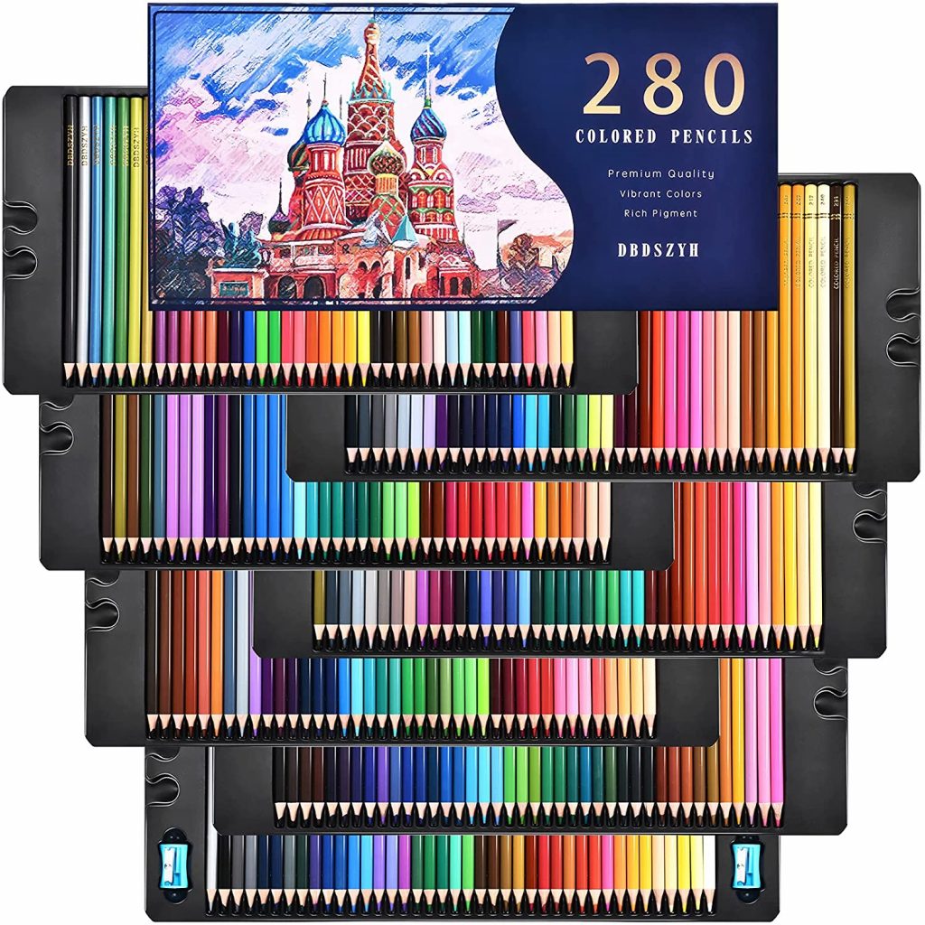 DEDSZYH 280-Color Artist Colored Pencils Set for Adult Coloring Books