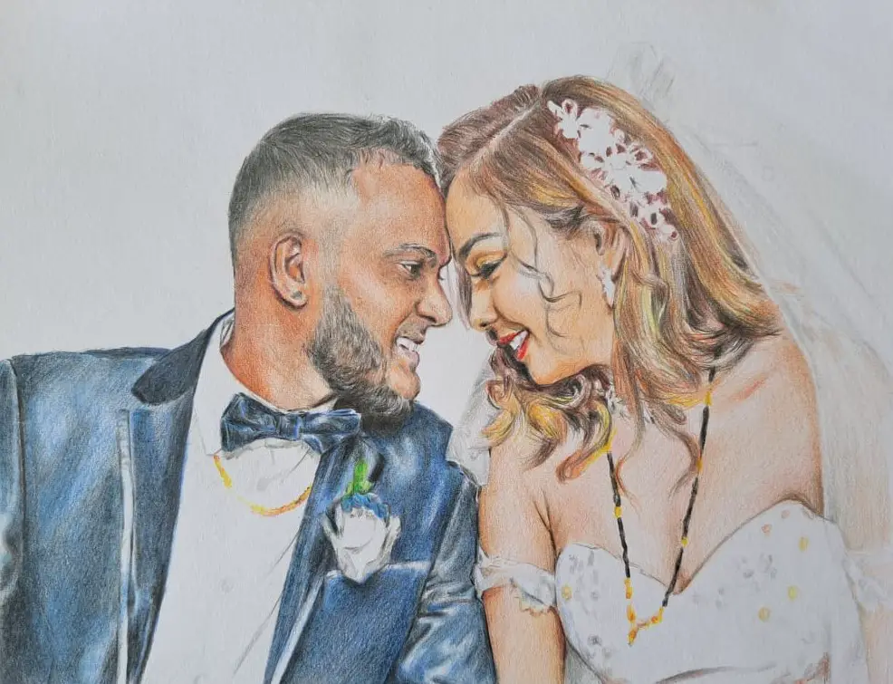 Happy Anniversary-colored pencil art