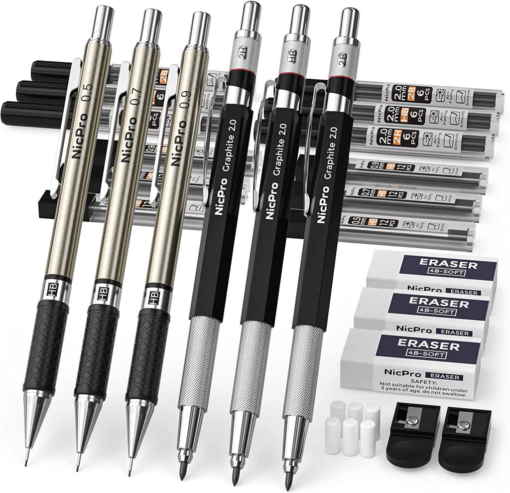  Nicpro 6PCS Art Mechanical Pencils 