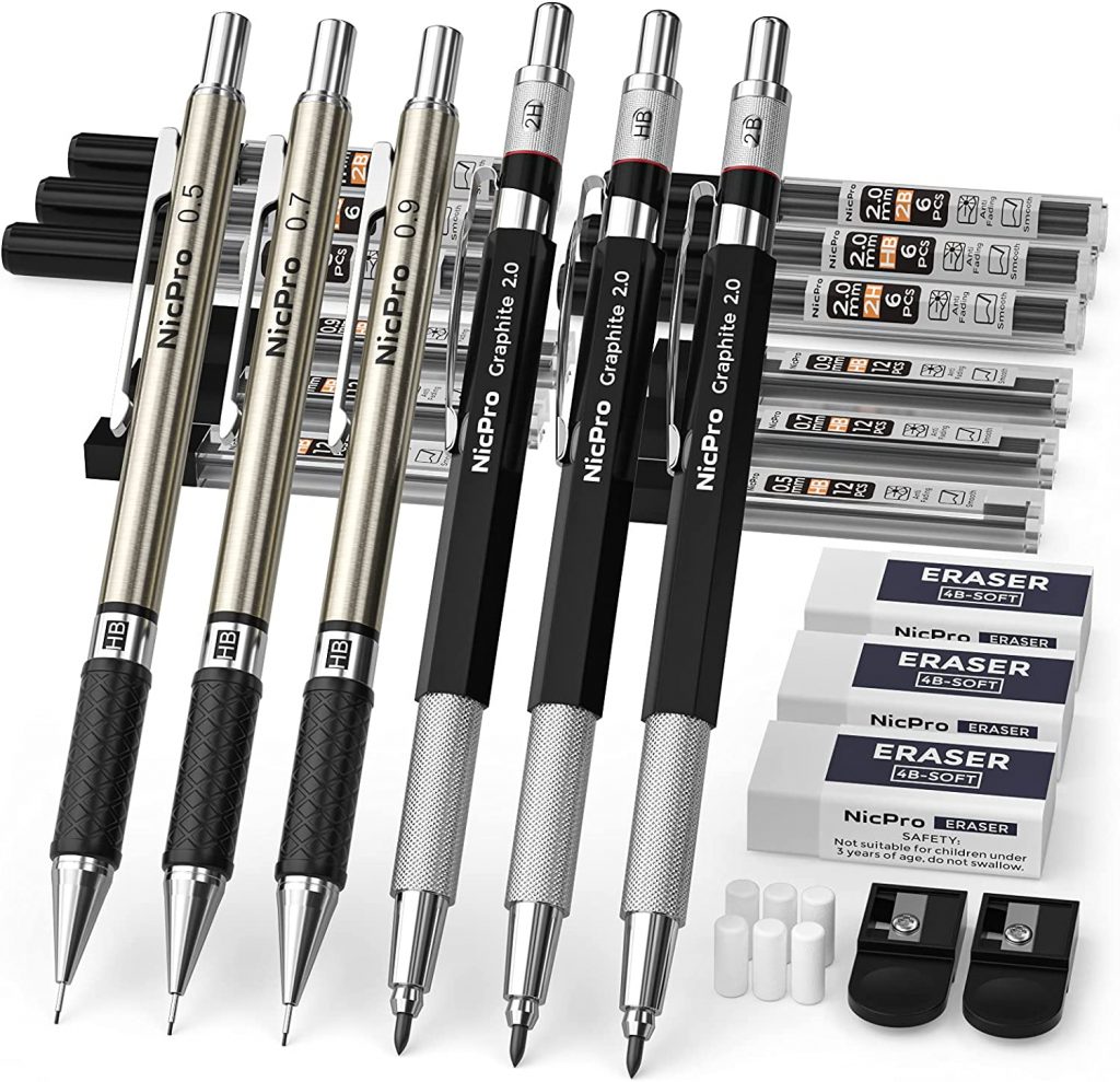 Nicpro 6PCS Art Mechanical Pencils