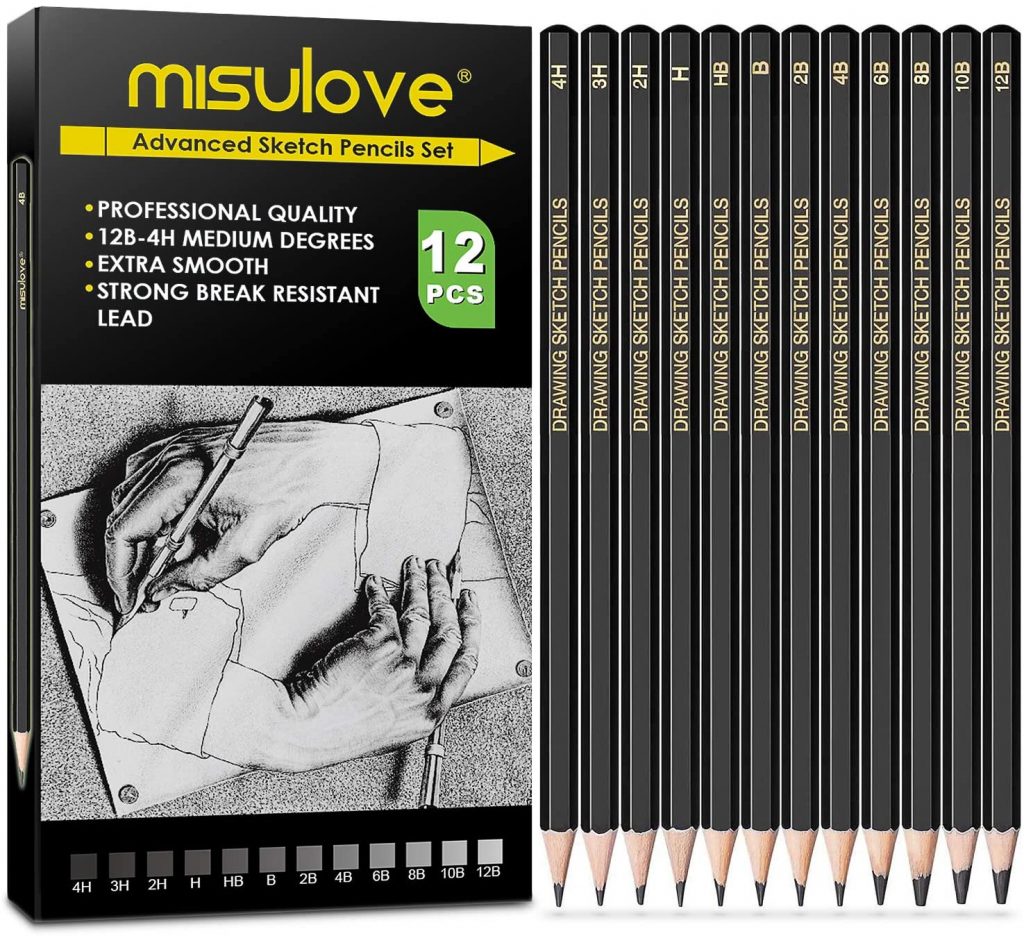  MISULOVE Professional Drawing Sketching Pencil Set