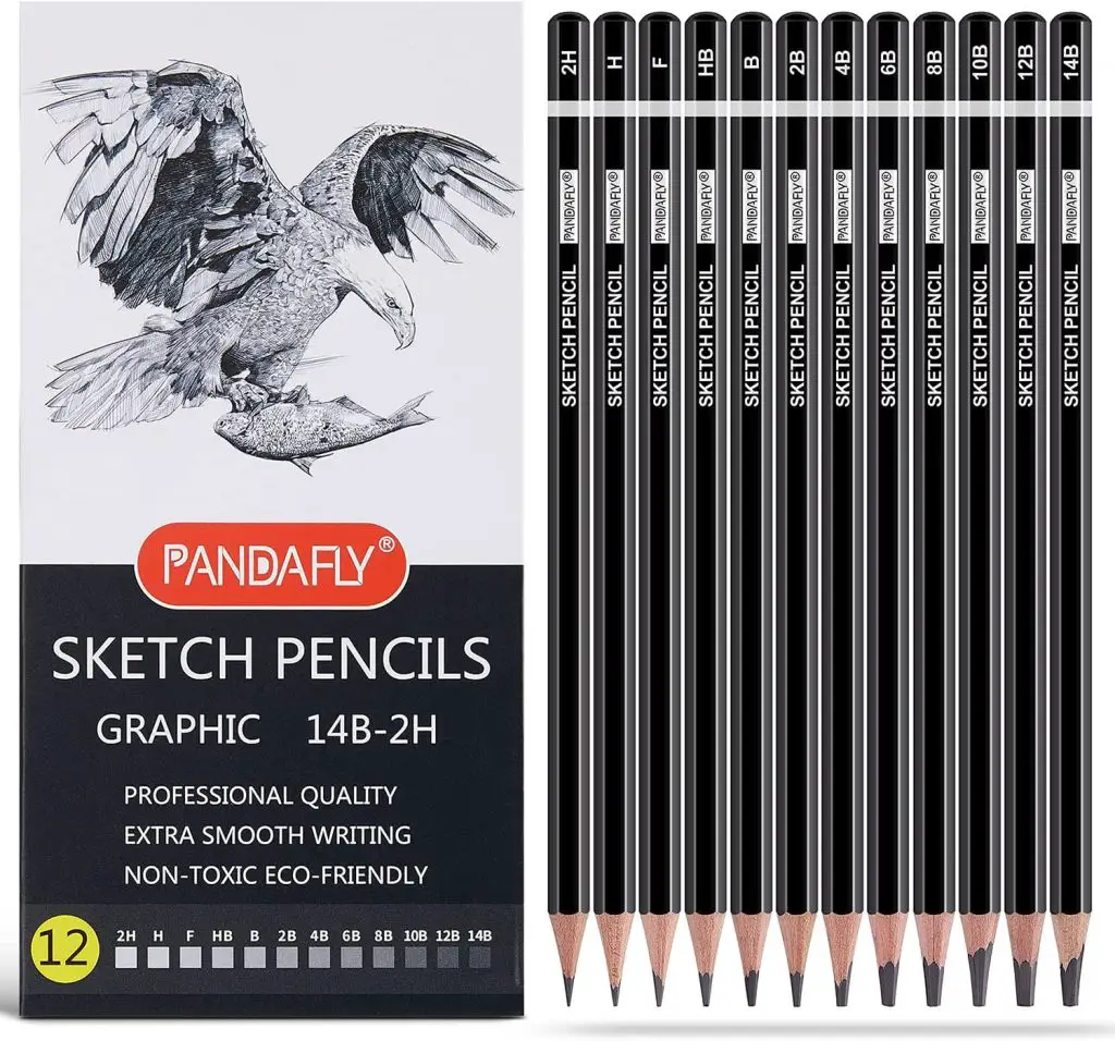 PANDAFLY Professional Drawing Sketching Pencil Set