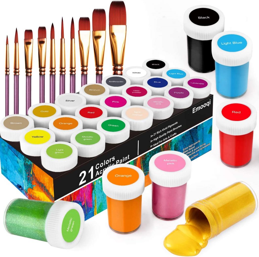 Emooqi Set of 31 Acrylic Paint Box