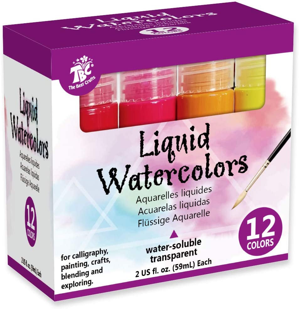 TBC The Best Crafts Liquid Watercolor Paint Set