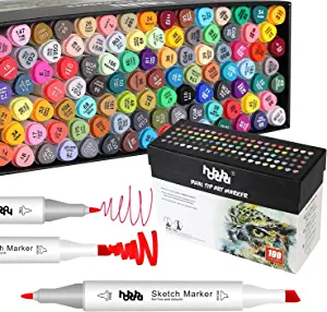 100 Colors Dual Tip Art Markers Set