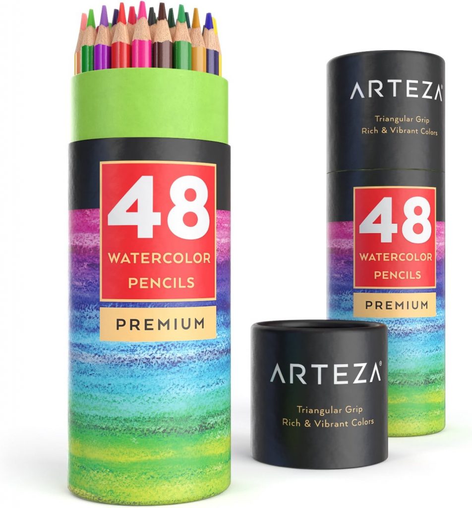 Arteza Watercolor Colored Pencils For Adult Coloring