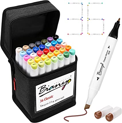 Bianyo 36 Colors Alcohol Markers Set