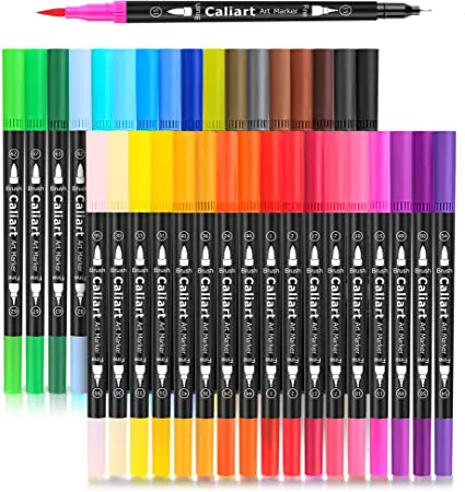 Caliart 34 Dual Brush Pens Art Markers