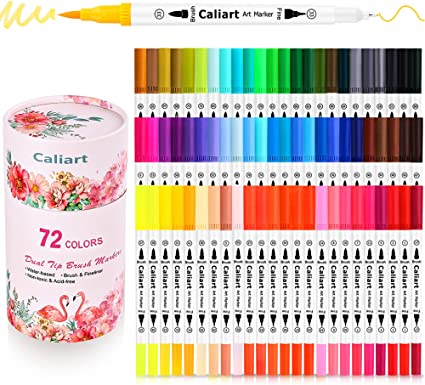 Caliart 72 Dual Tip Brush Pen Art Markers