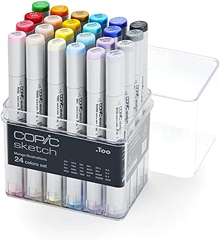 Copic Sketch, Alcohol-based Markers, 24pc Set, Manga Illustration