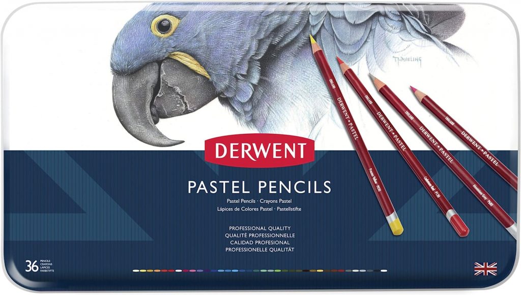 Derwent Pastel Pencils, 4mm Core, Metal Tin, 36 Count