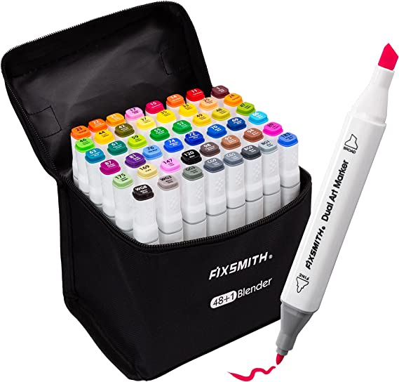 FIXSMITH 48 Colors Alcohol Based Markers