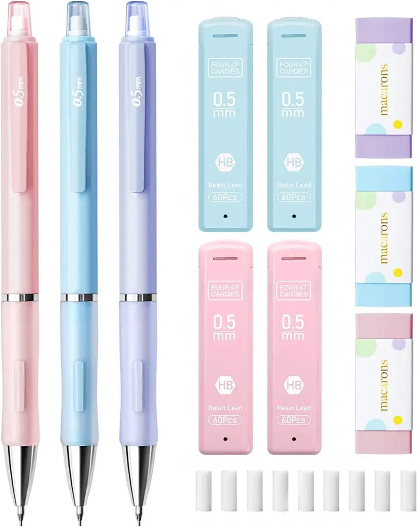 FourCandies Pastel Mechanical Pencil Set