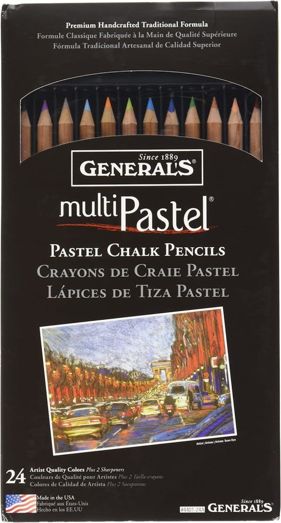 General Pencil 4401-24A Multi Pastel Pencils, 24-Pack