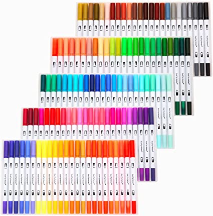 Jopashop 120 Dual Tip Markers for Coloring 