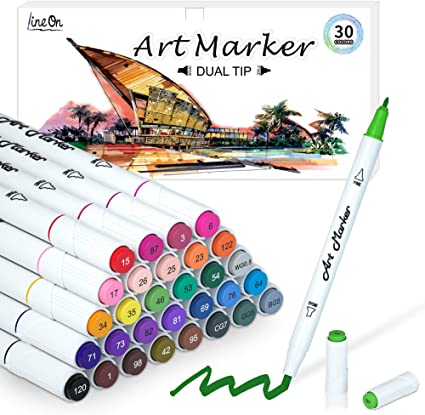 Lineon 30 Colors Alcohol Marker