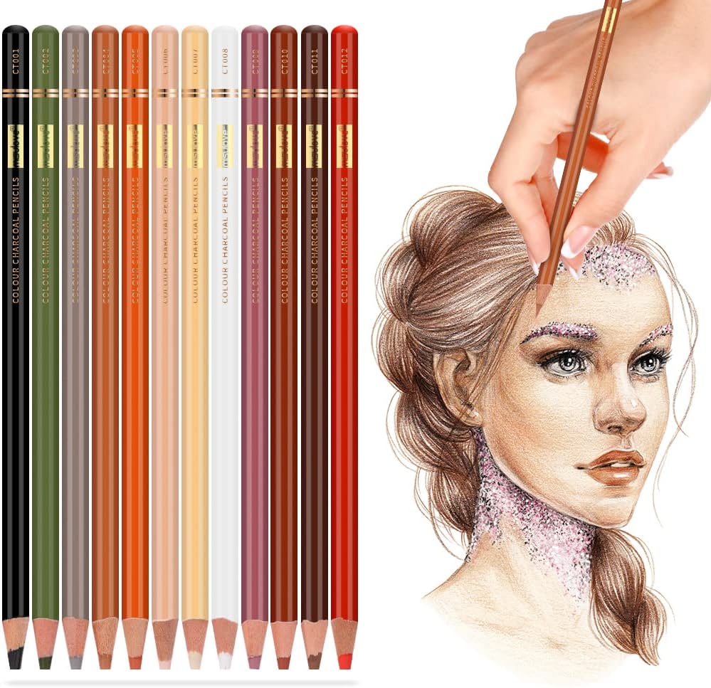 MISULOVE Charcoal Pro Soft Pastel Pencils