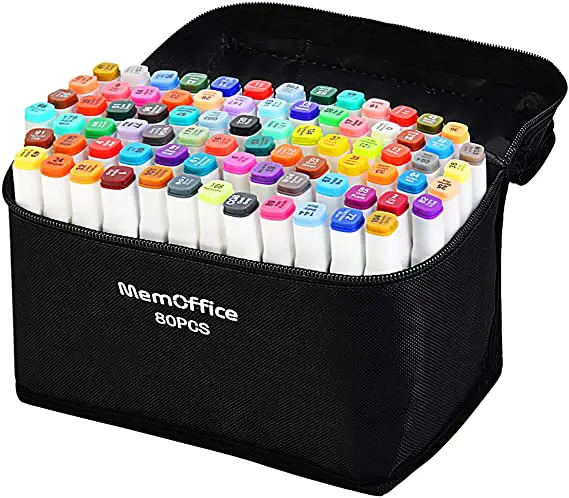 Memoffice 80 Colors Dual Tips Alcohol Markers