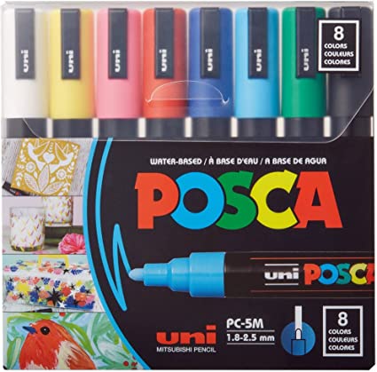 Posca Full Set of 8 Acrylic Paint Pens 