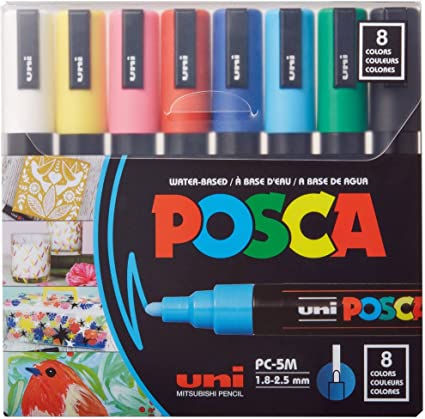 Posca Full Set of 8 Acrylic Paint Pens