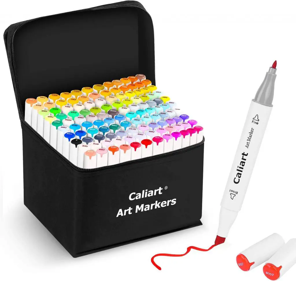 Caliart 121 Colors Artist Alcohol Markers Dual Tip Art Markers