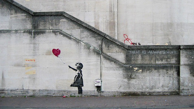 Banksy, Girl With Balloon, London, UK, 2002