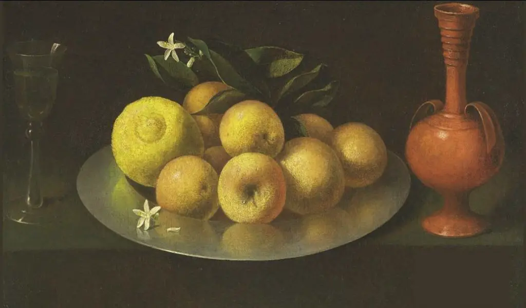 Still Life with Glass, Fruit, and Jar by Francisco de Zurbaran 