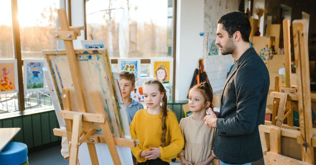 Art Teacher and Students